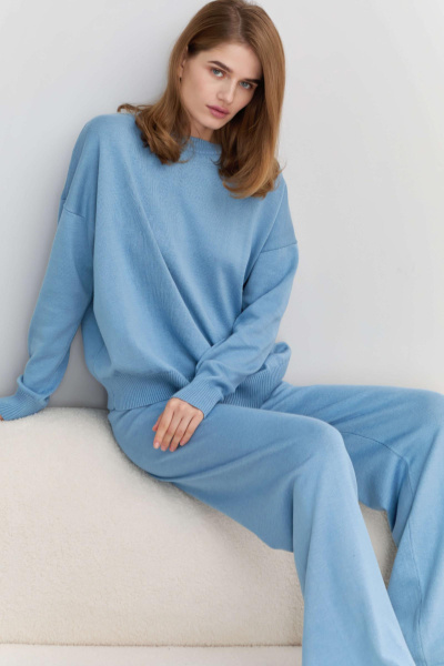 Брюки вязаные из хлопка (денимный)